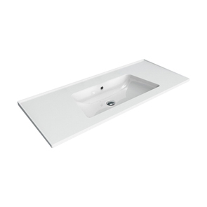 Immagine di Flaminia BLOOM 120 consolle sospesa 122 cm, con troppopieno, colore bianco finitura lucido BM120L