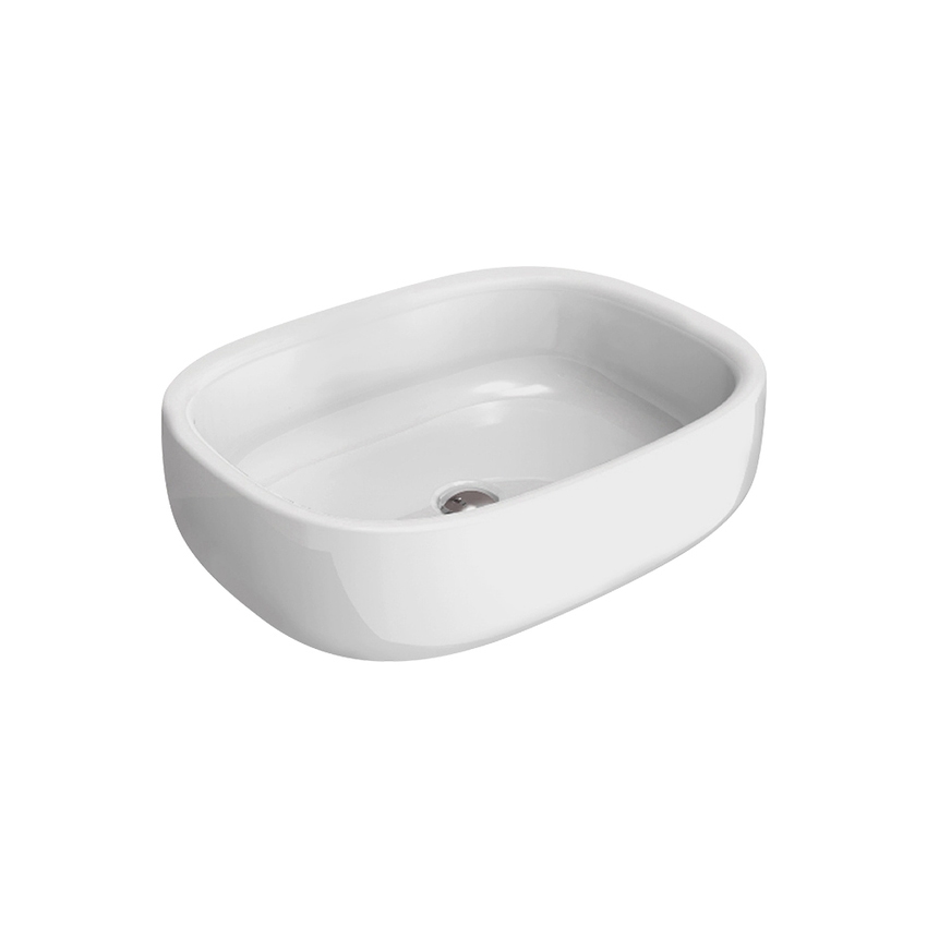 Immagine di Flaminia BONOLA 60 lavabo 62 cm da appoggio, senza troppopieno, colore bianco finitura lucido BN60A