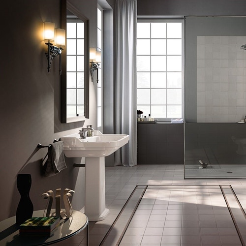 Immagine di Flaminia EFI 64 lavabo sospeso o su colonna 64 cm, con troppopieno, colore bianco finitura lucido 6007