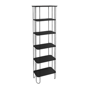 Immagine di Flaminia FILO scaffale con struttura in acciaio inox verniciato, con 6 ripiani in vetro satinato, colore nero finitura opaco FI46SVNE