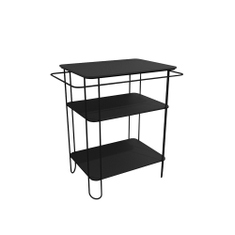 Immagine di Flaminia FILO struttura in acciaio inox L.74 H.77 P.45 cm, con piano in vetro per lavabi da appoggio, colore nero finitura opaco FI60SVNE