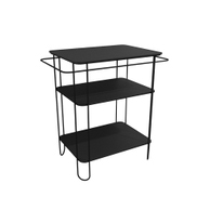 FILO struttura in acciaio inox L.89 H.77 P.45 cm, con piano in vetro per lavabi da appoggio, colore nero finitura opaco