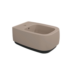 Immagine di Flaminia FLAG bidet sospeso monoforo, con troppopieno, finitura bicolore argilla e carbone opaco FG218SAC