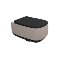 Immagine di Flaminia FLAG vaso sospeso con sistema goclean®, senza sedile, finitura bicolore argilla e carbone opaco FG118GSAC