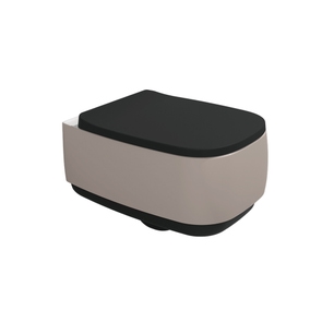 Immagine di Flaminia FLAG vaso sospeso con sistema goclean®, senza sedile, finitura bicolore argilla e carbone opaco FG118GSAC