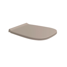 Immagine di Flaminia FLUO coprivaso slim in termoindurente, a discesa rallentata, con cerniere a sgancio rapido finitura cromo, colore argilla finitura opaco FUCW05ARG