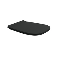 Immagine di Flaminia FLUO coprivaso slim in termoindurente, a discesa rallentata, con cerniere a sgancio rapido finitura cromo, colore carbone finitura opaco FUCW05CAR