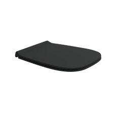 Immagine di Flaminia FLUO coprivaso slim in termoindurente, a discesa rallentata, con cerniere a sgancio rapido finitura cromo, colore carbone finitura opaco FUCW05CAR