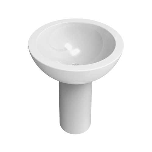 Immagine di Flaminia FONTE FONTANA 70 lavabo da appoggio 70 cm, e colonna, colore bianco finitura lucido FN70L+FN70C