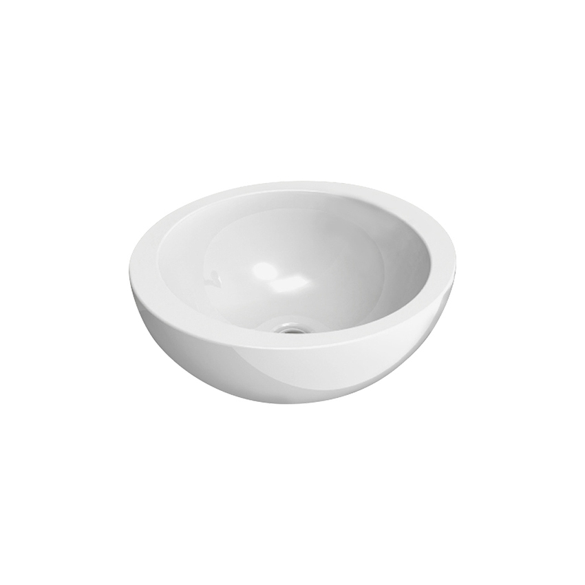 Immagine di Flaminia FONTE TONDA lavabo da appoggio 52 cm, senza troppopieno, colore bianco finitura lucido FT52L