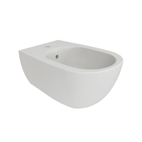 Immagine di Flaminia IO 2.0 set sanitari sospesi, vaso con sistema goclean® e coprivaso slim con discesa rallentata, bidet monoforo con troppopieno, colore bianco latte finitura opaco IO118GLAT+IO218LAT+IOCW07LAT