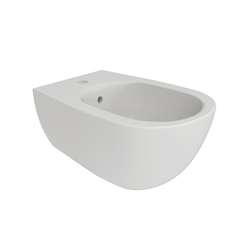 Immagine di Flaminia IO 2.0 bidet sospeso monoforo, con troppopieno, colore bianco latte finitura opaco IO218LAT