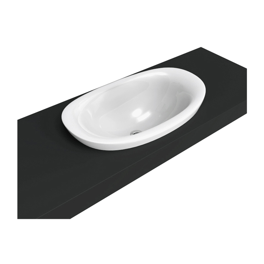 Immagine di Flaminia IO lavabo da incasso 75 cm, senza troppopieno, colore bianco finitura lucido IO4275