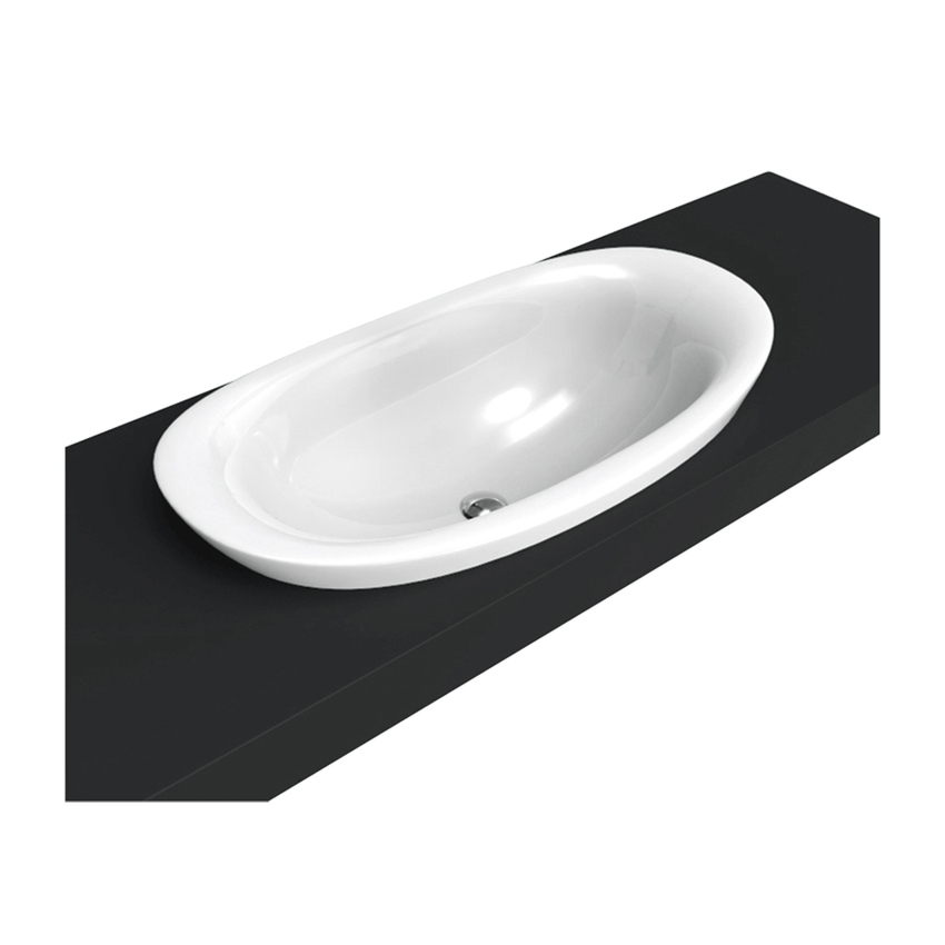 Immagine di Flaminia IO lavabo da incasso 90 cm, senza troppopieno, colore bianco finitura lucido IO4290