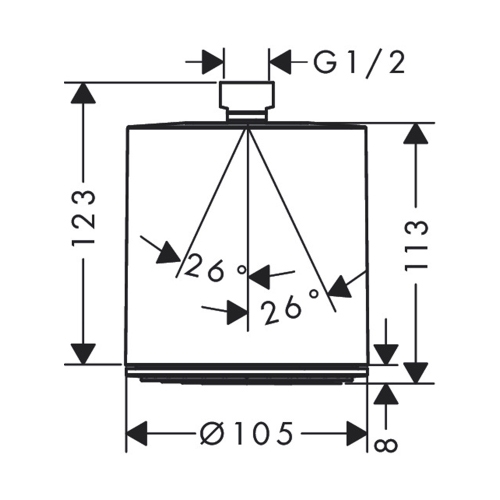 Immagine di Hansgrohe PULSIFY soffione per doccia, 1 jet, EcoSmart+, colore nero finitura opaco 24132670