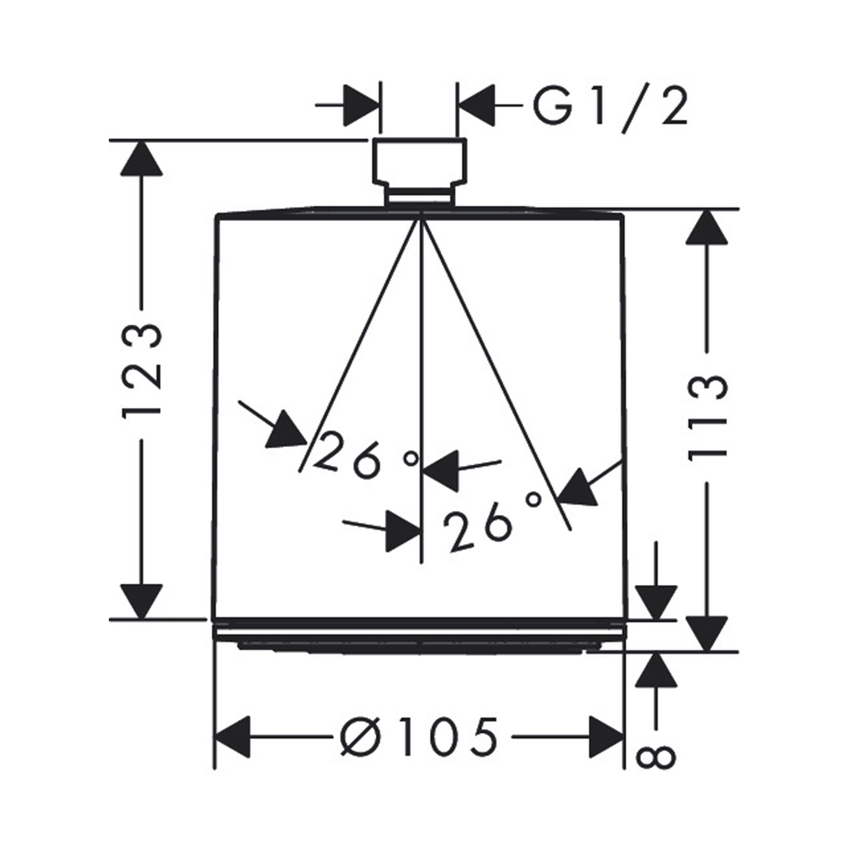 Immagine di Hansgrohe PULSIFY soffione per doccia, 1 jet, EcoSmart+, colore nero finitura opaco 24132670