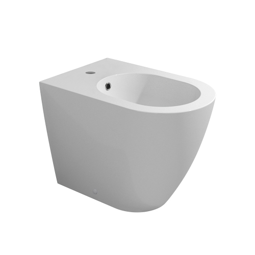 Immagine di Flaminia LINK set sanitari back to wall, vaso con scarico S/P, sistema goclean® e coprivaso avvolgente con discesa rallentata, bidet monoforo con troppopieno, colore bianco finitura lucido LK117G+LK217+LKCW07