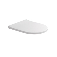 Immagine di Flaminia LINK coprivaso avvolgente in termoindurente a discesa rallentata, colore bianco finitura lucido, cerniere a sgancio rapido finitura cromo LKCW07