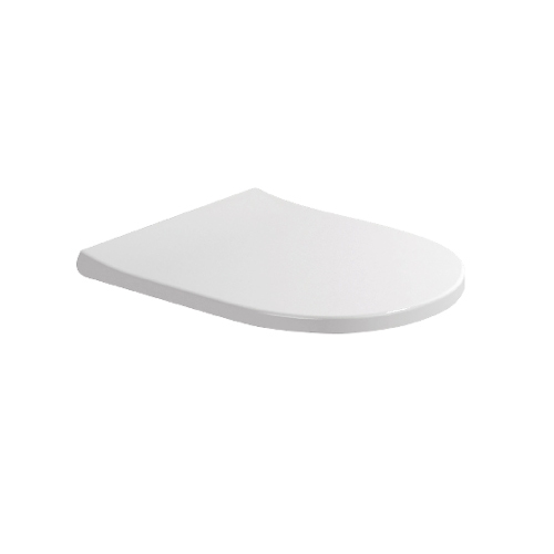 Immagine di Flaminia LINK coprivaso avvolgente in termoindurente a discesa rallentata, colore bianco finitura lucido, cerniere a sgancio rapido finitura cromo LKCW07