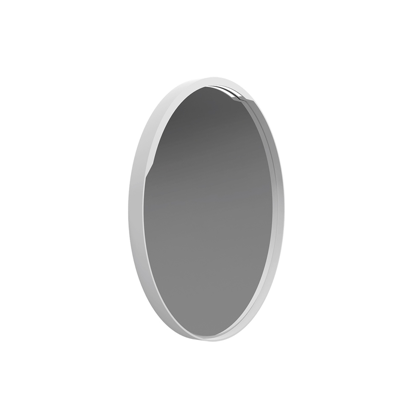 Immagine di Flaminia MADRE specchio diametro 75 cm, con luce led e cornice in resina verniciata colore bianco finitura opaco MASPE75