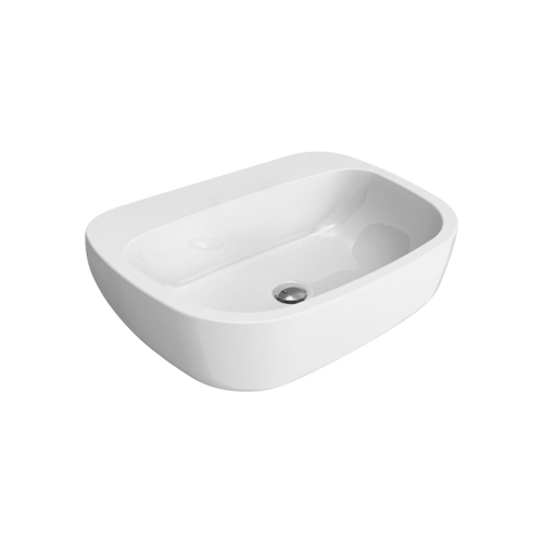 Immagine di Flaminia MONÒ 64 lavabo 64 cm da appoggio o sospeso, senza troppopieno, colore bianco finitura lucido MN64L