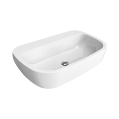 Immagine di Flaminia MONÒ 74 lavabo 74 cm da appoggio o sospeso, senza troppopieno, colore bianco finitura lucido MN74L