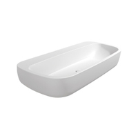 Immagine di Flaminia MONÒ 100 lavabo 100 cm da appoggio o sospeso, senza troppopieno, colore bianco latte finitura opaco MN100LLAT