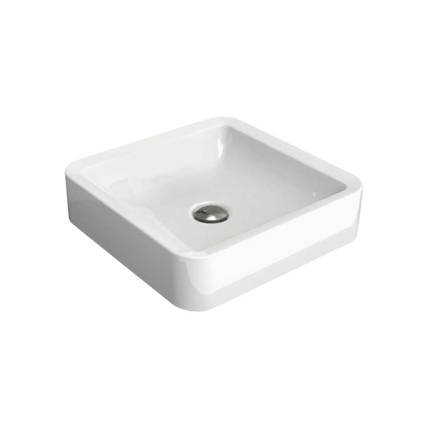 Immagine di Flaminia NILE 40 lavabo 40 cm da appoggio, senza troppopieno, colore bianco finitura lucido NL40A