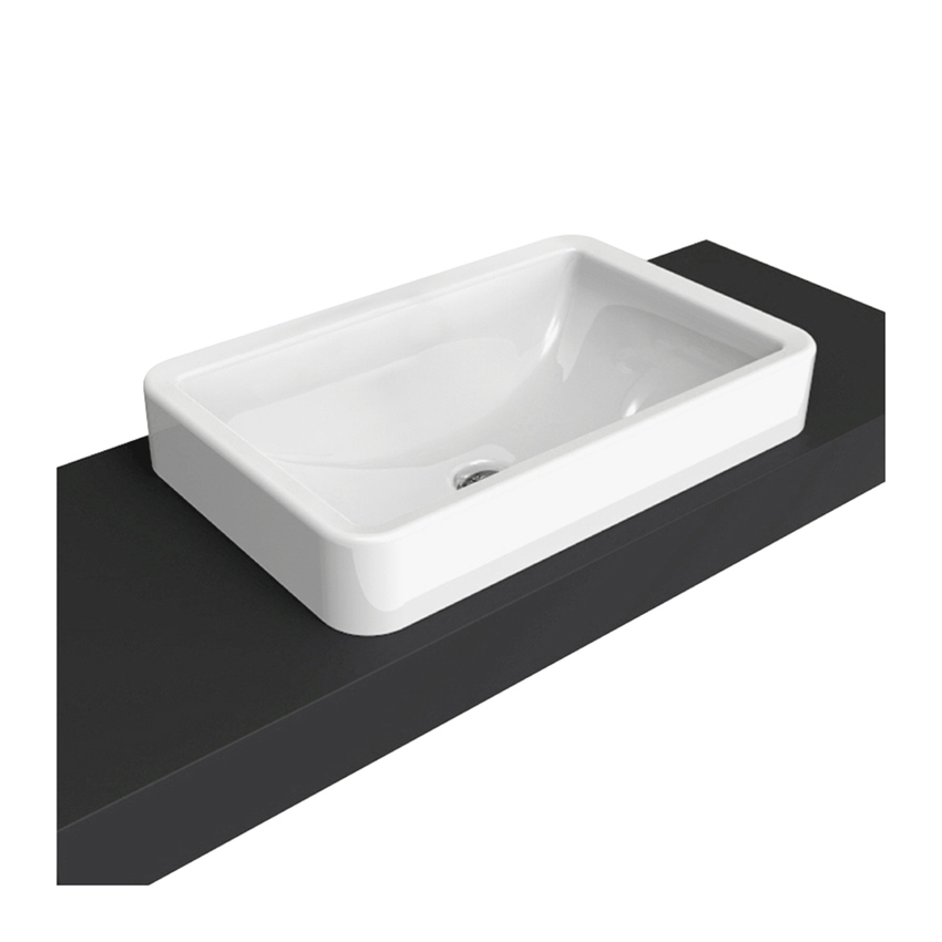 Immagine di Flaminia NILE 62 lavabo 62 cm ad incasso, con troppopieno, colore bianco finitura lucido NL62INC