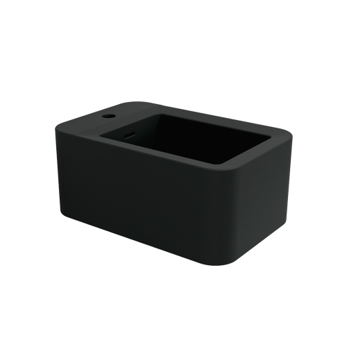 Immagine di Flaminia NILE set completo sanitari sospesi, vaso con sedile a chiusura ammortizzata e bidet monoforo, colore nero finitura opaco, moduli installazione COMBIFIX per parete in muratura 110.790.00.1-NILEN