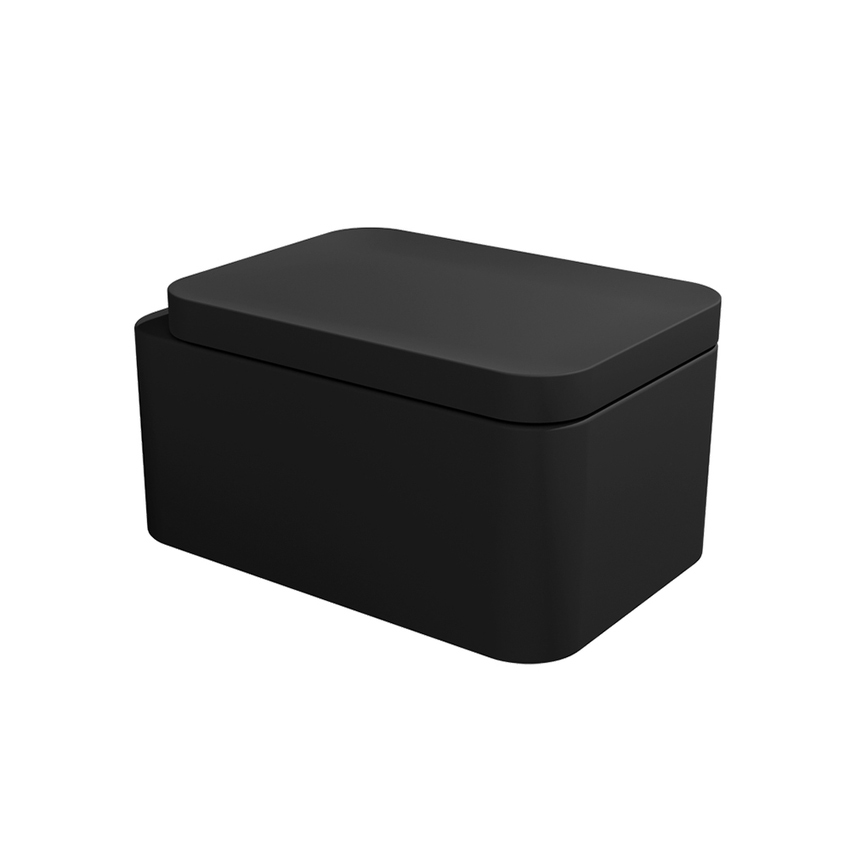 Immagine di Flaminia NILE set completo sanitari sospesi, vaso con sedile a chiusura ammortizzata e bidet monoforo, colore nero finitura opaco, moduli installazione COMBIFIX per parete in muratura 110.790.00.1-NILEN