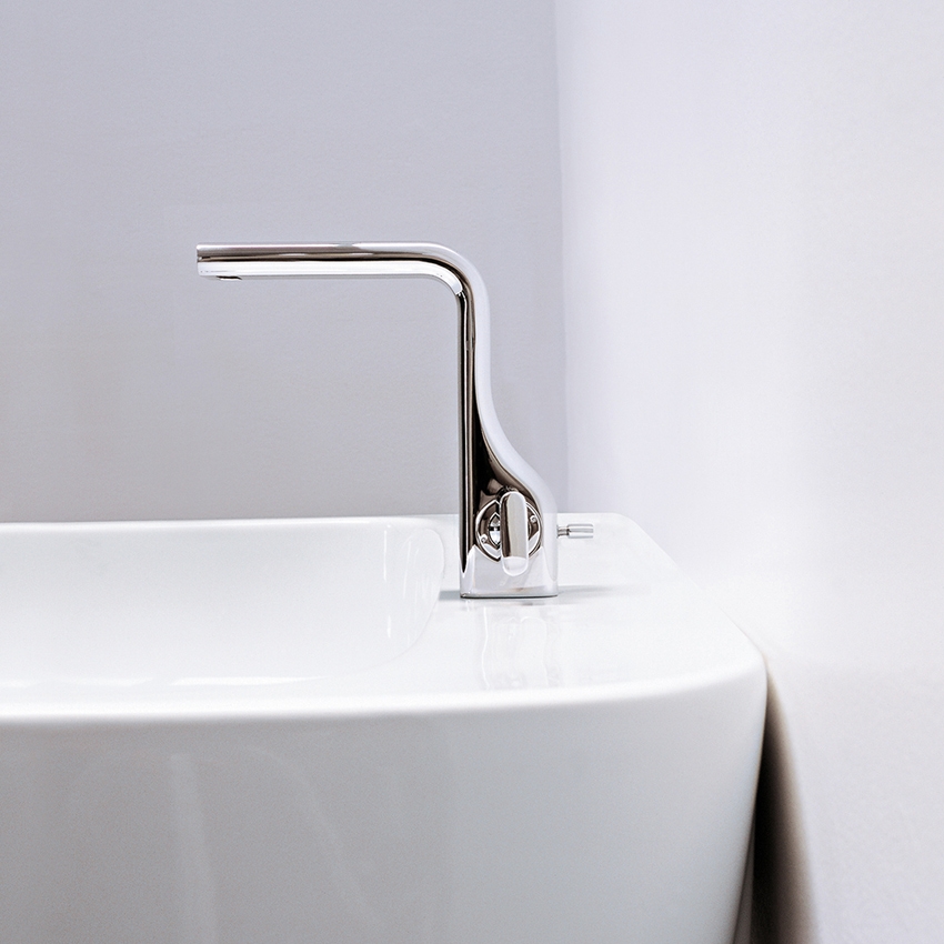 Immagine di Flaminia NOKE’ miscelatore monocomando lavabo, completo di piletta, finitura cromo NK3220