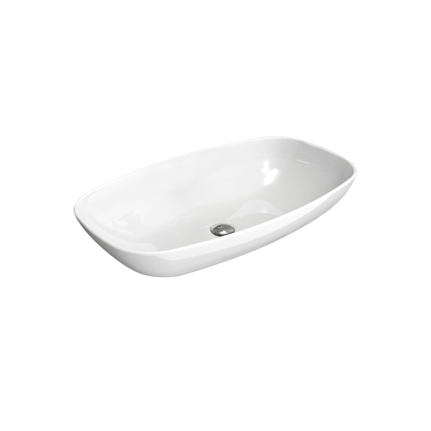 Immagine di Flaminia NUDASLIM lavabo 75 cm da appoggio, senza troppopieno, colore bianco finitura lucido ND75A