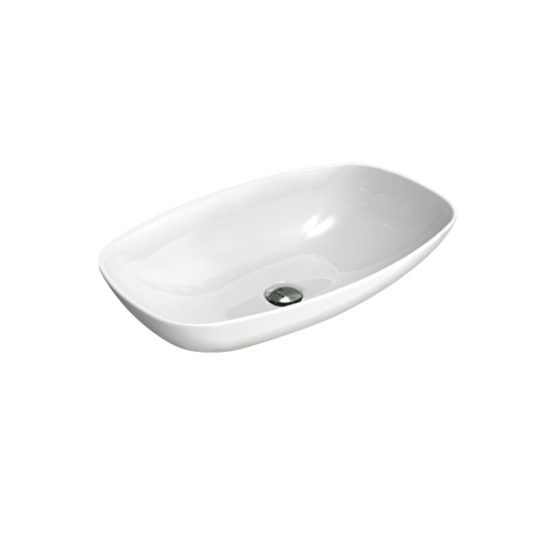 Immagine di Flaminia NUDASLIM lavabo 61 cm da appoggio o sospeso, senza troppopieno, colore bianco finitura lucido ND60L