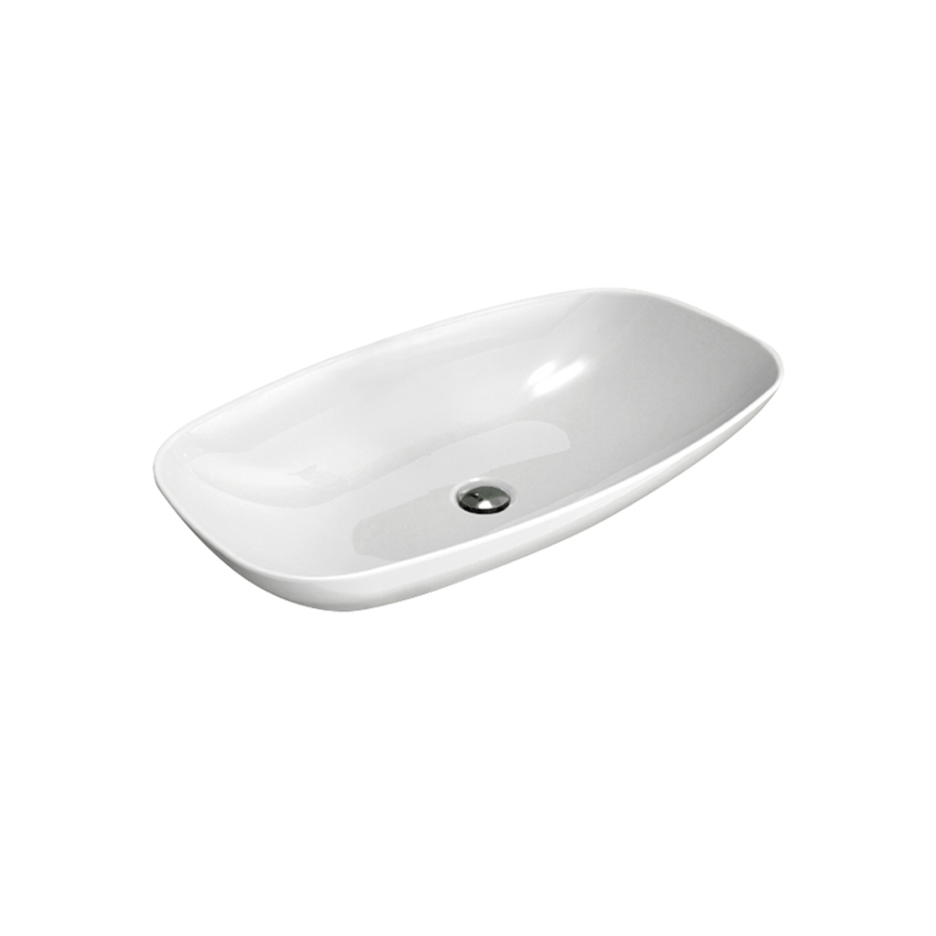 Immagine di Flaminia NUDASLIM lavabo 76 cm da appoggio o sospeso, senza troppopieno, colore bianco finitura lucido ND75L