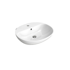 Immagine di Flaminia NUDA 60 lavabo 60 cm sospeso o appoggio monoforo con troppopieno, colore bianco finitura lucido 5083