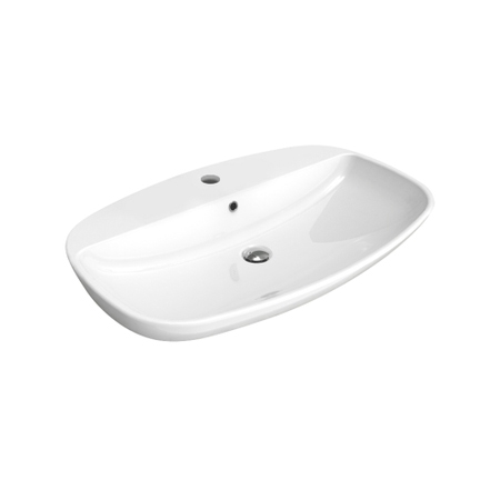 Immagine di Flaminia NUDA 85 lavabo 86 cm sospeso o appoggio monoforo con troppopieno, colore bianco finitura lucido 5081