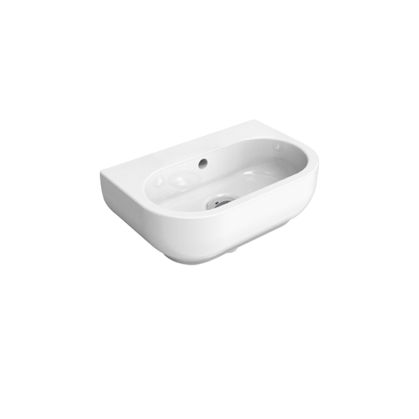 Immagine di Flaminia PASS lavabo L.45 P.31 cm da appoggio o sospeso, con troppopieno, colore bianco finitura lucido PS31LM