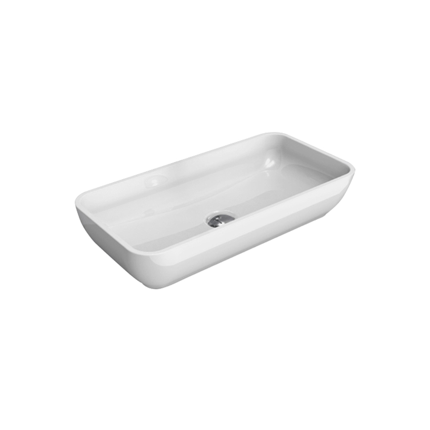 Immagine di Flaminia PASS 60 lavabo 60 cm da appoggio, senza troppopieno, colore bianco finitura lucido PS60A