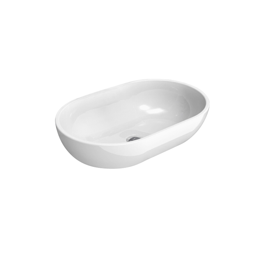 Immagine di Flaminia PASS 62 lavabo 62 cm da appoggio, senza troppopieno, colore bianco finitura lucido PS62C