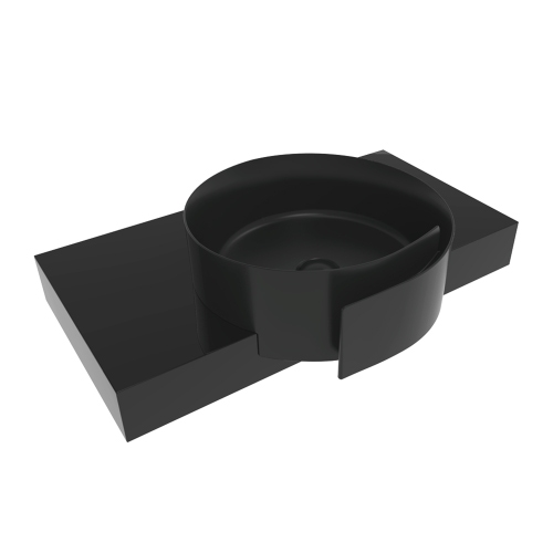 Immagine di Flaminia ROLL 44 lavabo 44 cm semincasso, senza troppopieno, colore carbone finitura opaco RL44SCAR