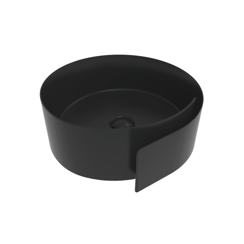 Immagine di Flaminia ROLL 44 lavabo 44 cm da appoggio, senza troppopieno, colore carbone finitura opaco RL44LCAR