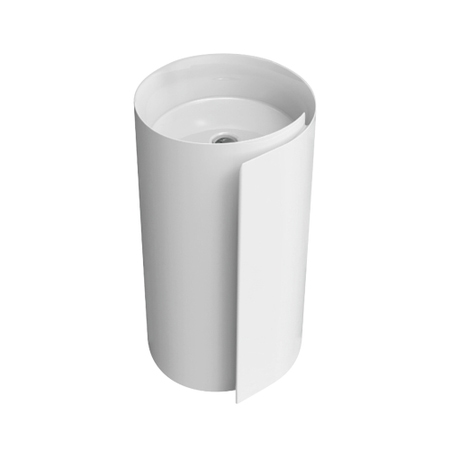 Immagine di Flaminia MONOROLL lavabo a colonna 44 cm da centro stanza, senza troppopieno, colore bianco finitura lucido MR44C