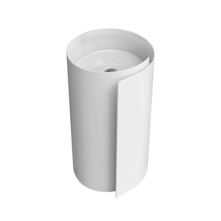 Immagine di Flaminia MONOROLL lavabo a colonna 44 cm a parete, senza troppopieno, colore bianco finitura lucido MR44P