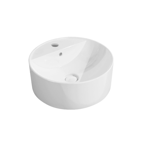 Immagine di Flaminia TWIN SET SLIM 42 lavabo 42 cm da appoggio, monoforo, con troppopieno, colore bianco finitura lucido TW42A