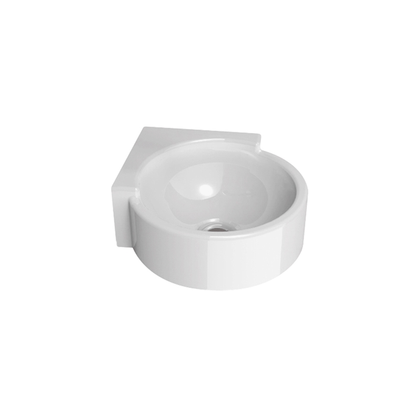 Immagine di Flaminia MINI TWIN 30 lavabo Ø 27 cm sospeso ad angolo, senza troppopieno, colore bianco finitura lucido 5060