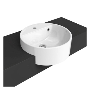 Immagine di Flaminia TWIN SET 42 lavabo semincasso tondo 42 cm, monoforo, con troppopieno, colore bianco finitura lucido 5054/42
