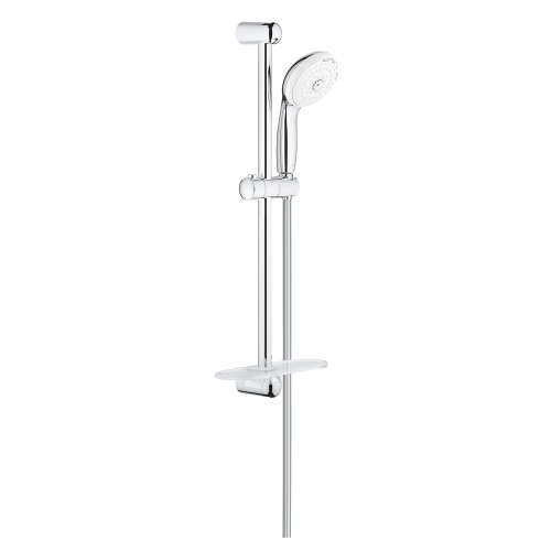 Immagine di Grohe TEMPESTA 100 set doccia a 4 getti con asta H.60 cm, flessibile 175 cm e manopola doccia, finitura cromo 28436002
