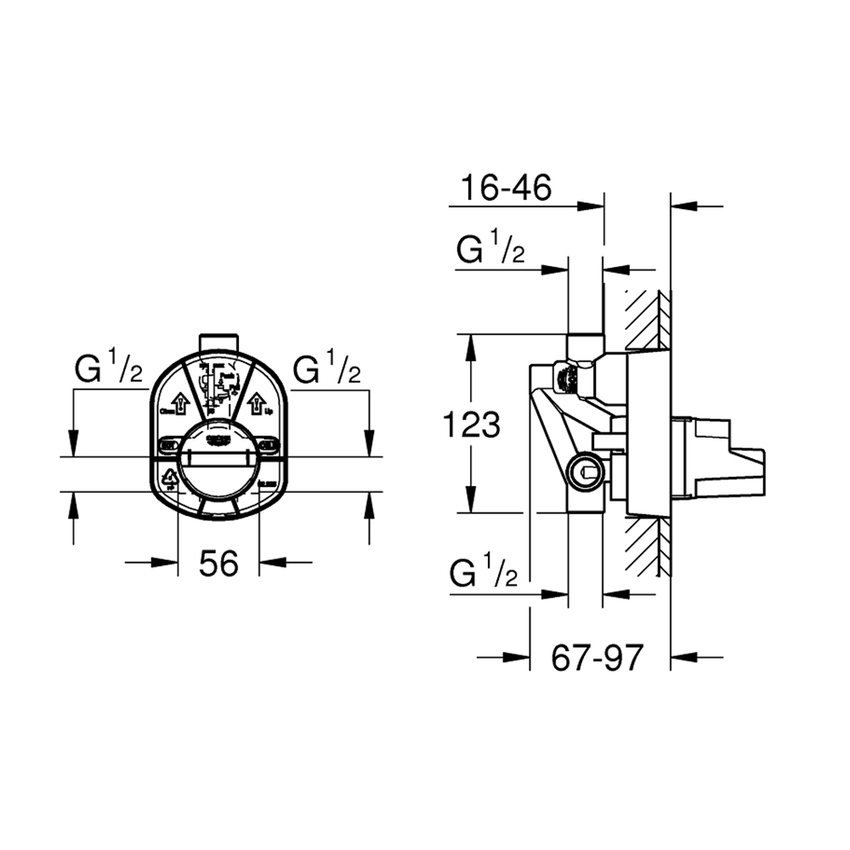 Immagine di Grohe Corpo incasso per miscelatori monocomando per vasca e doccia 33963000