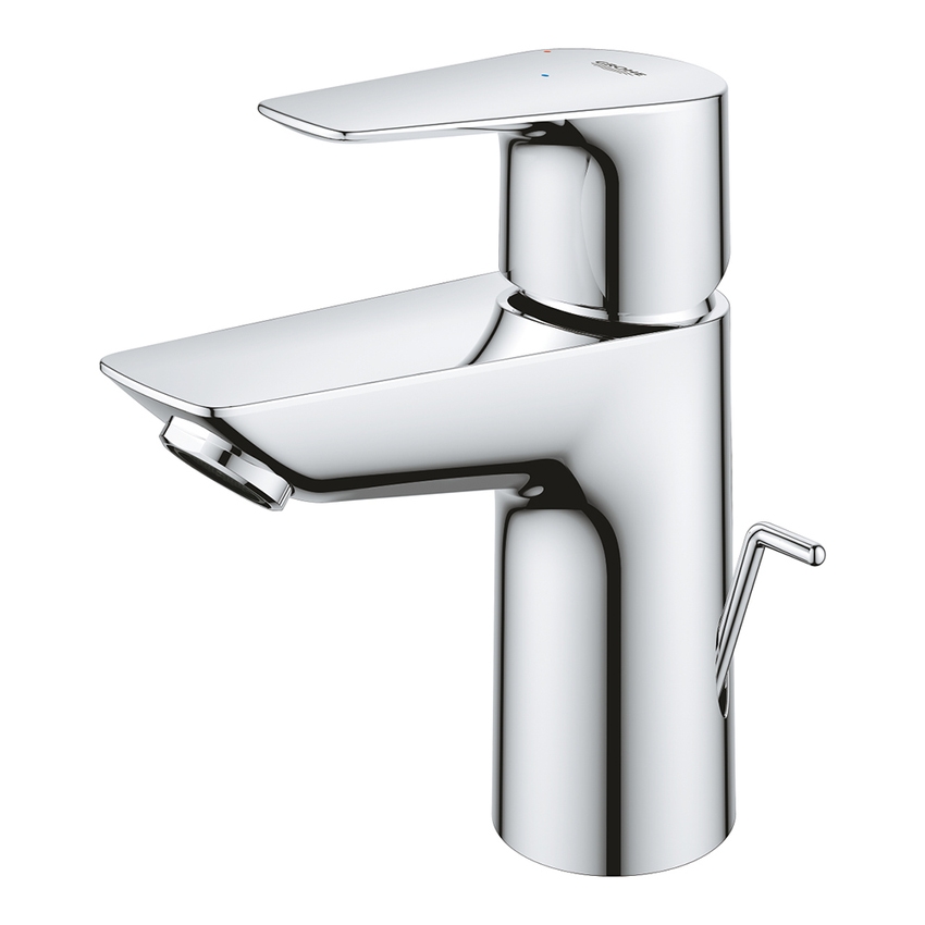 Immagine di Grohe BAUEDGE miscelatore monocomando per lavabo H.15 cm, con scarico e risparmio energetico, finitura cromo 23559001